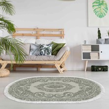 Alanur Home Eko Trend Djt Halı Yıkanabilir Kaymaz Taban 747 Oval Klasik Gri