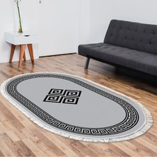 Alanur Home Eko Trend Djt Halı Yıkanabilir Kaymaz Taban 656m Oval Modern Gri