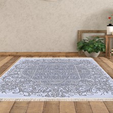 Alanur Home Eko Trend Djt Halı Yıkanabilir Kaymaz Taban 1488 Modern Mavi