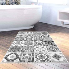 Alanur Home Eko Trend Djt Banyo Paspası Yıkanabilir Kaymaz Taban Mu144 Patchwork Gri