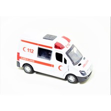 Kembay Metal Çek Bırak Oyuncak Ambulans Araba Açılabilir Kapılı