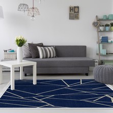 Alanur Home Eko Trend Djt Halı Yıkanabilir Kaymaz Taban 717 Modern Lacivert