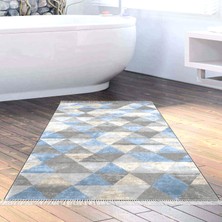 Alanur Home Eko Trend Djt Banyo Paspası Yıkanabilir Kaymaz Taban 661 Iskandinav Mavi