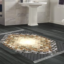 Alanur Home Eko Trend Djt Banyo Paspası Yıkanabilir Kaymaz Taban 759 Patchwork Siyah