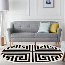 Alanur Home Eko Trend Djt Halı Yıkanabilir Kaymaz Taban 658m Oval Modern Siyah