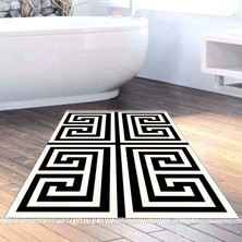 Alanur Home Eko Trend Djt Banyo Paspası Yıkanabilir Kaymaz Taban 658m Modern Siyah