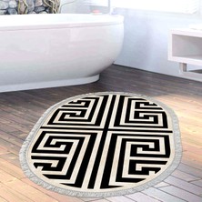 Alanur Home Eko Trend Djt Banyo Paspası Yıkanabilir Kaymaz Taban 658m Oval Modern Siyah