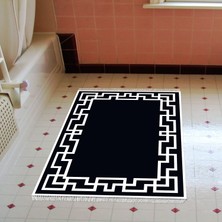 Alanur Home Eko Trend Djt Banyo Paspası Yıkanabilir Kaymaz Taban F5035 Modern Siyah