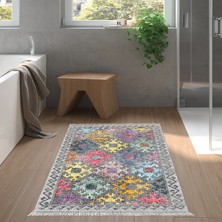 Alanur Home Eko Trend Djt Banyo Paspası Yıkanabilir Kaymaz Taban F5008 Iskandinav Renkli