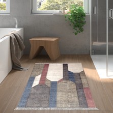 Alanur Home Eko Trend Djt Banyo Paspası Yıkanabilir Kaymaz Taban S6505 Modern Renkli