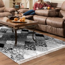 Alanur Home Eko Trend Djt Halı Yıkanabilir Kaymaz Taban Mu120 Patchwork Gri