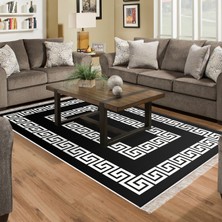 Dekoreko Eko Trend Djt Halı Yıkanabilir Kaymaz Taban 650m Modern Siyah