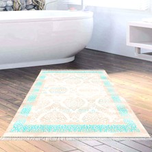 Alanur Home Eko Trend Djt Banyo Paspası Yıkanabilir Kaymaz Taban 1376 Klasik Turkuaz