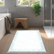 Alanur Home Eko Trend Djt Banyo Paspası Yıkanabilir Kaymaz Taban 1342 Modern Mavi