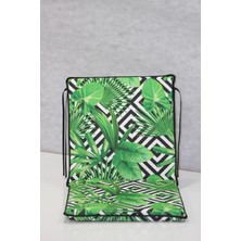 40*80 Zikzak Yaprak Desenli Sırtlı Sandalye Minderi