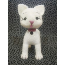 Lrs Store Peluş Kedi Amigurumi  Oyuncak Hand Made Uyku Arkadaşı 25 cm