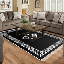 Alanur Home Eko Trend Djt Halı Yıkanabilir Kaymaz Taban 656m Modern Siyah