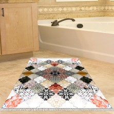 Alanur Home Eko Trend Djt Banyo Paspası Yıkanabilir Kaymaz Taban Mu120 Patchwork Renkli