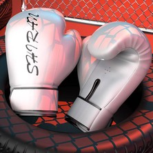 B Baosity Erkek Kadın Boks Eldiveni Müslüman Mma Kickboks Mücadele Delme Çantası Eldivenler Beyaz 8oz_white (Yurt Dışından)