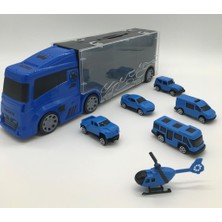 King Toys 6 Mini Araç ve Taşıyıcı Kamyon Mavi Lal 2015