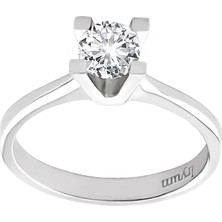 İryum 0.50 Karat D Vs2 Gıa Sertifikalı Pırlanta Tektaş Yüzük WPY3115OD