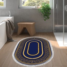 Alanur Home Eko Trend Djt Banyo Paspası Yıkanabilir Kaymaz Taban 651m Oval Modern Gold