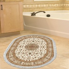 Alanur Home Eko Trend Djt Banyo Paspası Yıkanabilir Kaymaz Taban P1372 Oval Osmanlı Kahve