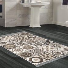 Alanur Home Eko Trend Djt Banyo Paspası Yıkanabilir Kaymaz Taban Mu144 Patchwork Kahve