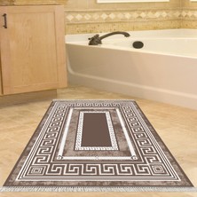 Alanur Home Eko Trend Djt Banyo Paspası Yıkanabilir Kaymaz Taban 651m Modern Kahve