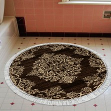 Alanur Home Eko Trend Djt Banyo Paspası Yıkanabilir Kaymaz Taban 761 Yuvarlak Osmanlı Kahve
