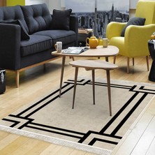 Dekoreko Eko Trend Djt Halı Yıkanabilir Kaymaz Taban 1920 Modern Gri Siyah