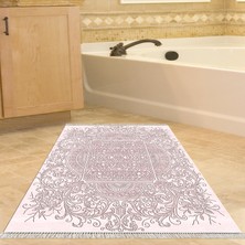 Alanur Home Eko Trend Djt Banyo Paspası Yıkanabilir Kaymaz Taban 1488 Modern Pudra
