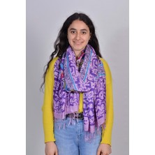 Desenli Kadın Ipek Şal