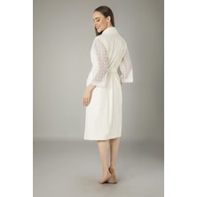 Nuşa Şalyaka Dantelli Bambo Cotton Bayan Bornozu