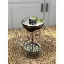 Hometarz French Press Cam Çay Kahve Bitki Demliği 600 ml. Gümüş