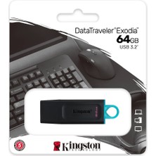 Kingston 64GB USB 3.2 Exodia Datatraveler Exodia (Black + Teal)