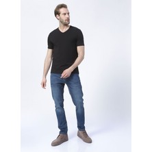 Fabrika Siyah Erkek Basic Modal T-Shirt ROMEO-V