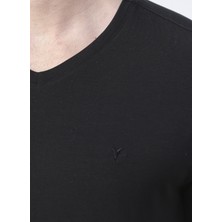 Fabrika Siyah Erkek Basic Modal T-Shirt ROMEO-V