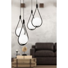 Begüsa Damla 4.lü Siyah Beyaz Glop Cam