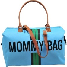 Babysi Mommy Bag  Exclusive Tasarım Çizgili  Mavi Anne Bebek Bakım ve Kadın Çantası