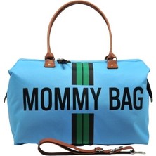 Babysi Mommy Bag  Exclusive Tasarım Çizgili  Mavi Anne Bebek Bakım ve Kadın Çantası