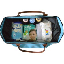 Babysi Mommy Bag  Exclusive Tasarım Çizgili  Mavi Anne Bebek Bakım ve Kadın Çantası