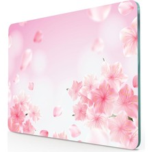 Decovetro Cam Kesme Tahtası ve Sunum Tablası Pembe Çiçek Bulutu Desenli