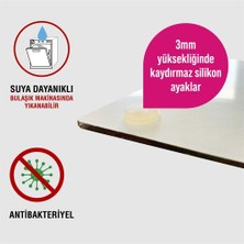 Decovetro Cam Kesme Tahtası ve Sunum Tablası Eskitme Çiçek Desenli