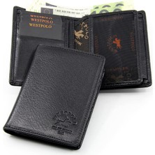 West Polo Siyah Bozuk Para Bölmeli Hakiki Deri Erkek Cüzdan MDS1907