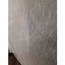 Brc Perde Zülal İnce Çizgili Kırçıllı Petek Zemin Beyaz Tül Perde Düz Pilesiz Dikim