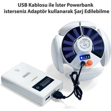 OEM Solar Güneş Enerji ve USB Sarjlı 5 Kanatlı Bahçe Aydınlatma LED Askılı Pratik Kamp Lamba