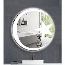 Global Led Mirror Banyo Aynası Ay Yıldızlı Ledli Yuvarlak 60 cm Ayna