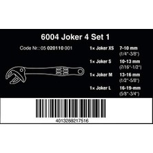 Wera 6004 Joker 4 Lü Set Ayarlı Ingiliz Anahtar 05020110001