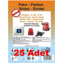 Sinbo 1600 SVC3438 Kağıt Toz Torbası 25 Adet